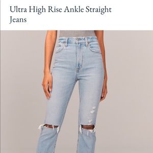 Abercrombie  Ultra High Rise Ankle Straight Jeans